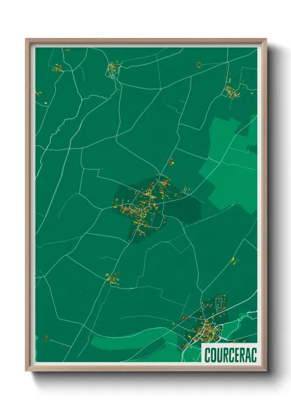 Une affiche de carte sur Courcerac