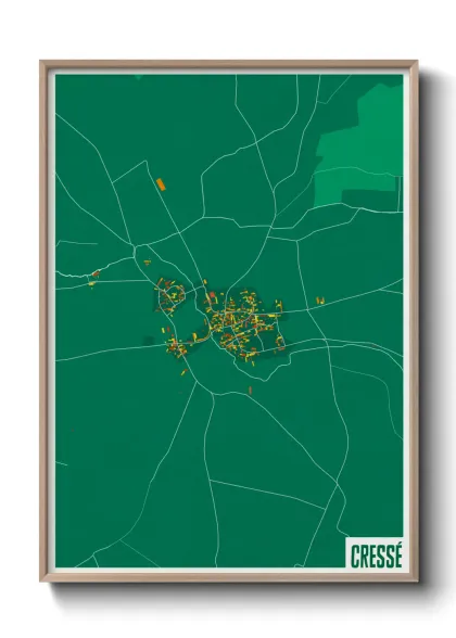 Une affiche de carte sur Cressé