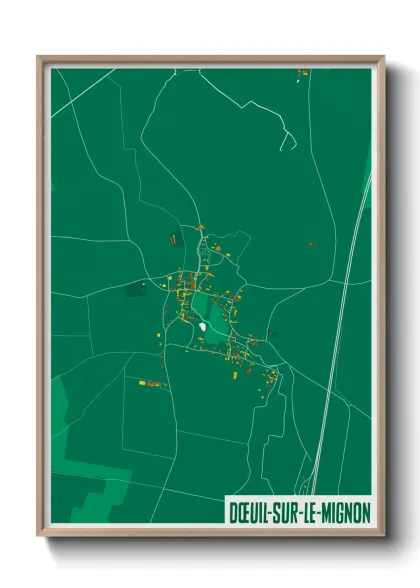 Une affiche de carte sur Dœuil-sur-le-Mignon