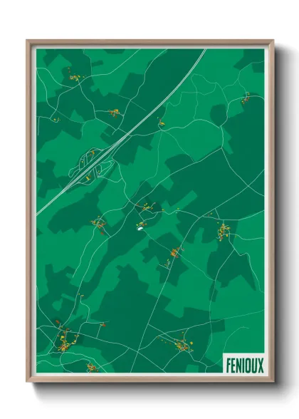 Une affiche de carte sur Fenioux