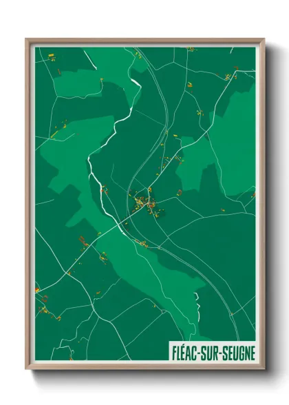 Une affiche de carte sur Fléac-sur-Seugne