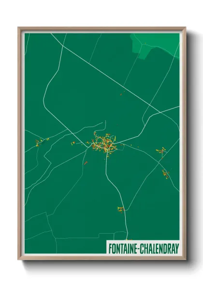 Une affiche de carte sur Fontaine-Chalendray