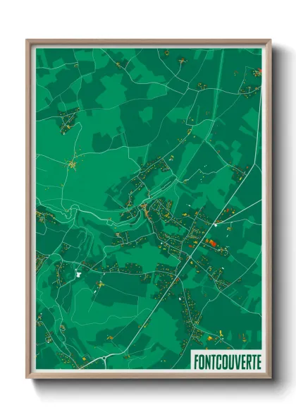 Une affiche de carte sur Fontcouverte