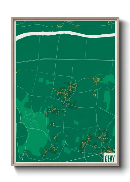 Une affiche de carte sur Geay