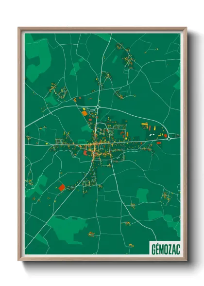 Une affiche de carte sur Gémozac