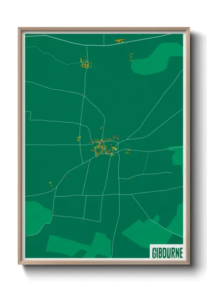 Une affiche de carte sur Gibourne