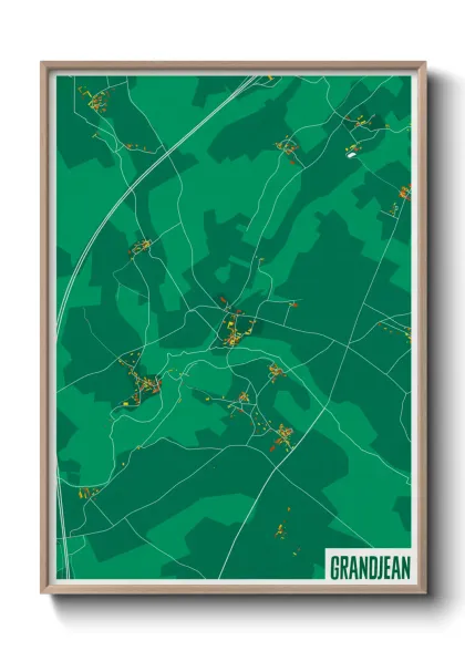 Une affiche de carte sur Grandjean