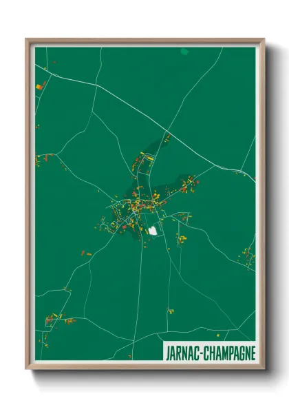 Une affiche de carte sur Jarnac-Champagne