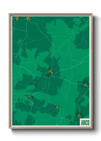 Une affiche de carte sur Juicq