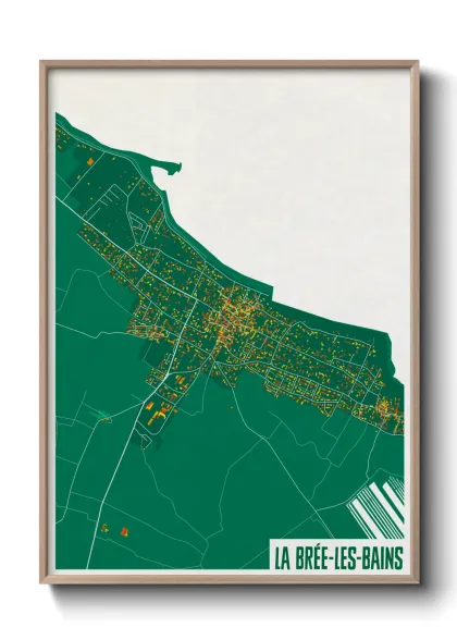 Une affiche de carte sur La Brée-les-Bains