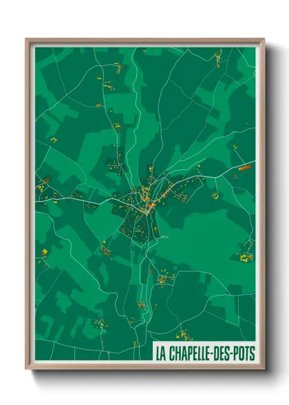 Une affiche de carte sur La Chapelle-des-Pots