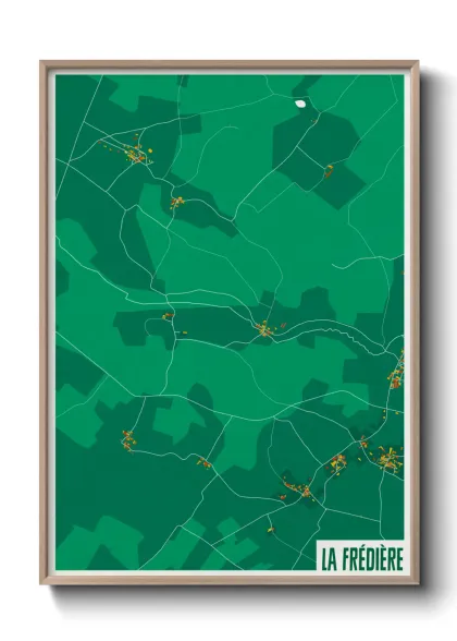 Une affiche de carte sur La Frédière