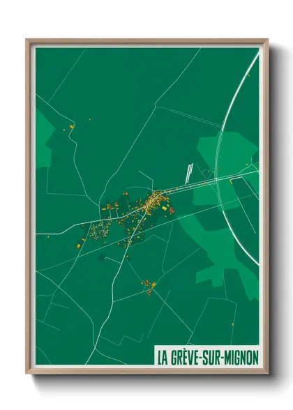 Une affiche de carte sur La Grève-sur-Mignon