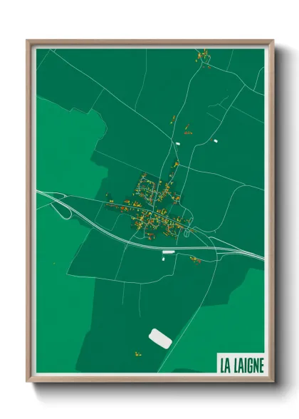 Une affiche de carte sur La Laigne