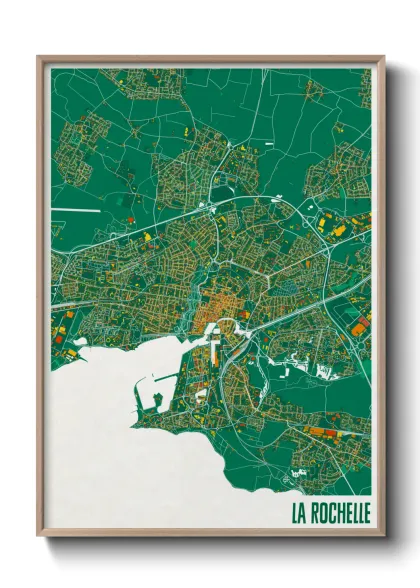Une affiche de carte sur La Rochelle
