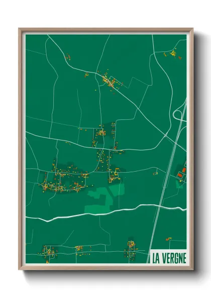 Une affiche de carte sur La Vergne