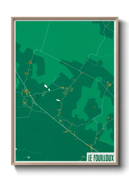 Une affiche de carte sur Le Fouilloux