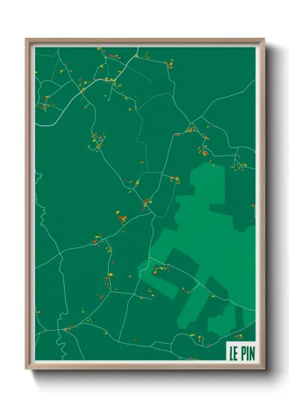 Une affiche de carte sur Le Pin