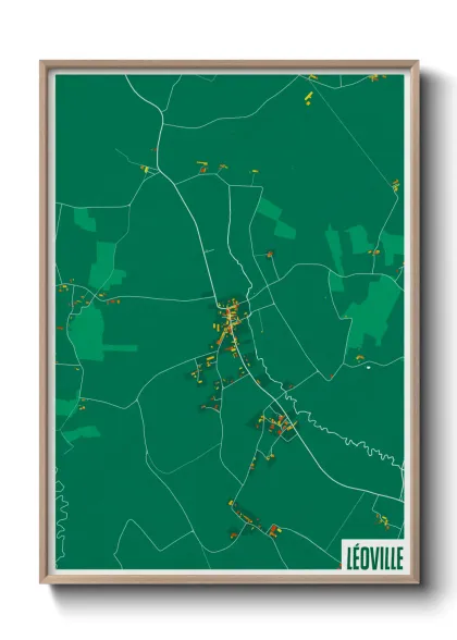 Une affiche de carte sur Léoville