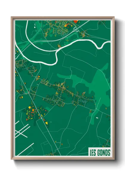 Une affiche de carte sur Les Gonds