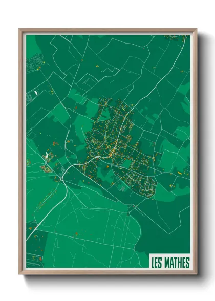 Une affiche de carte sur Les Mathes