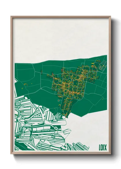 Une affiche de carte sur Loix