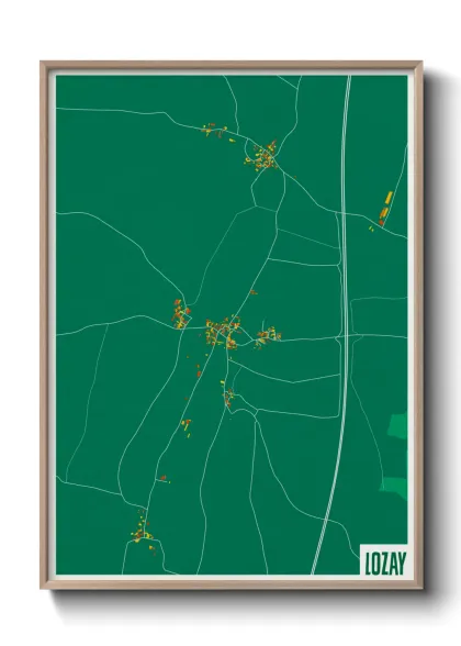 Une affiche de carte sur Lozay