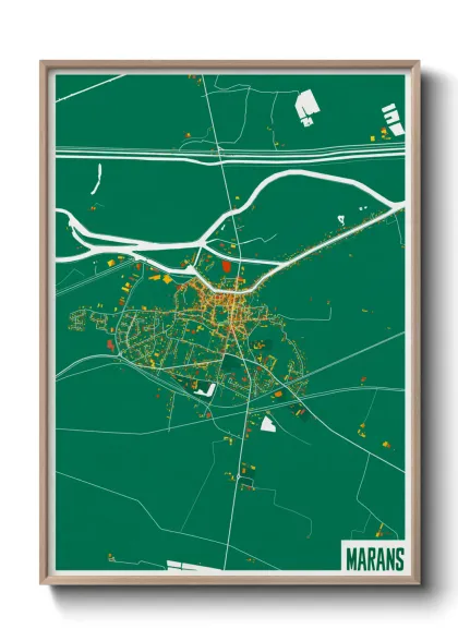 Une affiche de carte sur Marans