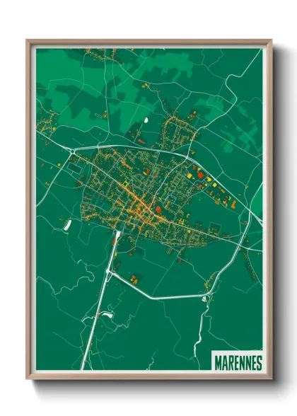 Une affiche de carte sur Marennes