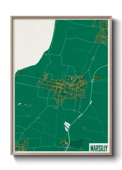 Une affiche de carte sur Marsilly