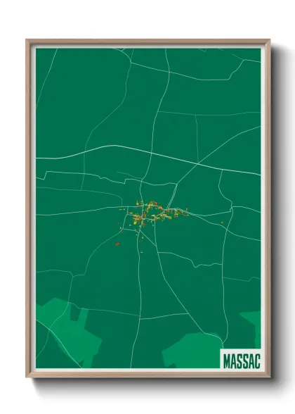 Une affiche de carte sur Massac