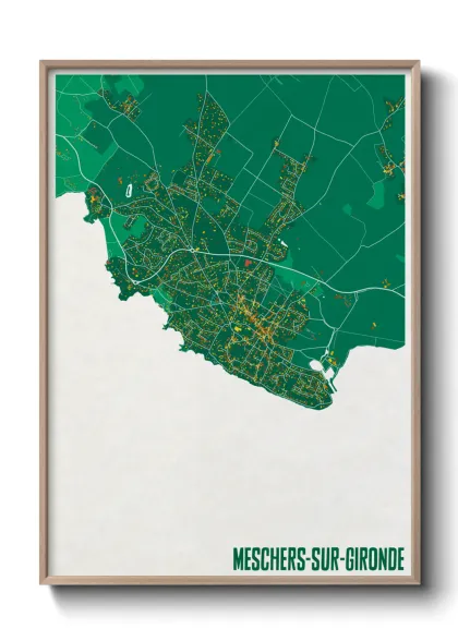 Une affiche de carte sur Meschers-sur-Gironde