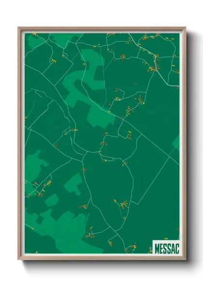 Une affiche de carte sur Messac