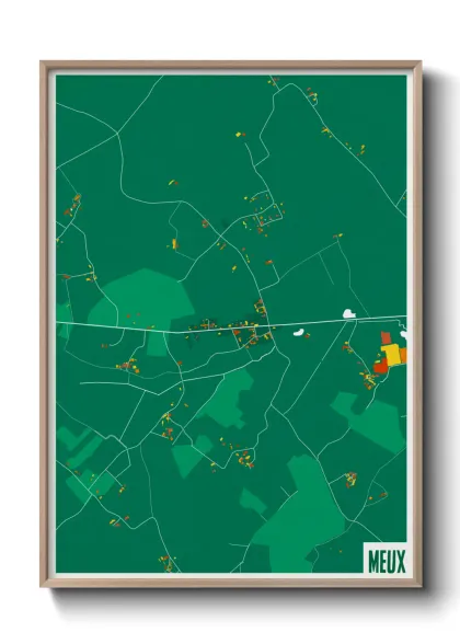 Une affiche de carte sur Meux