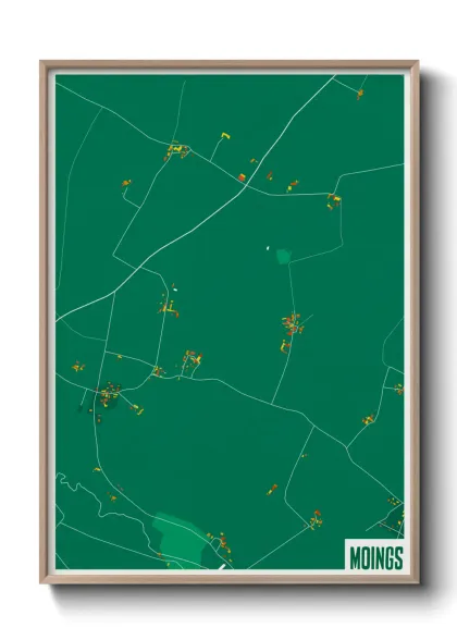 Une affiche de carte sur Moings