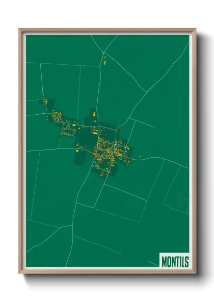 Une affiche de carte sur Montils