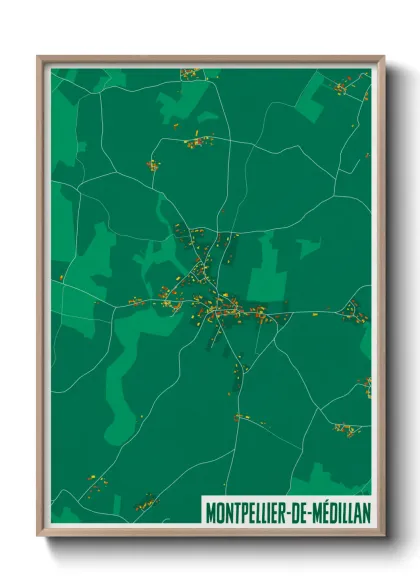 Une affiche de carte sur Montpellier-de-Médillan