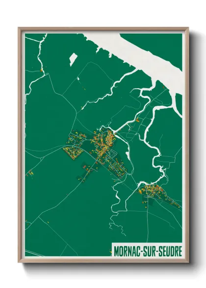 Une affiche de carte sur Mornac-sur-Seudre