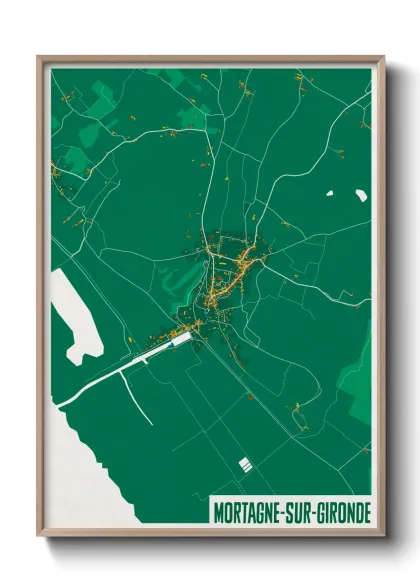Une affiche de carte sur Mortagne-sur-Gironde