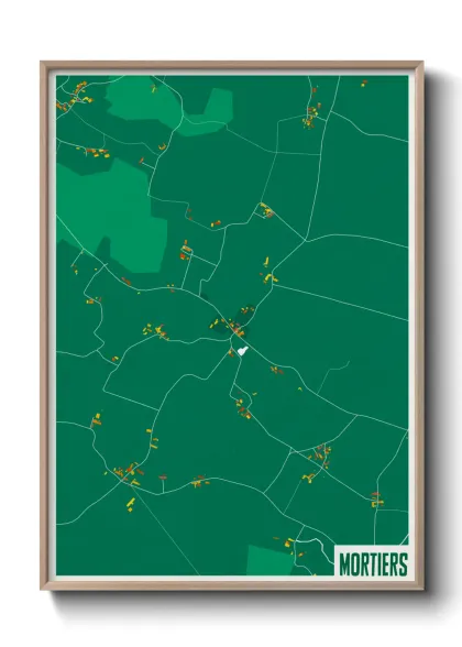 Une affiche de carte sur Mortiers