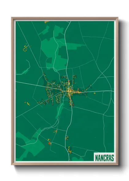 Une affiche de carte sur Nancras