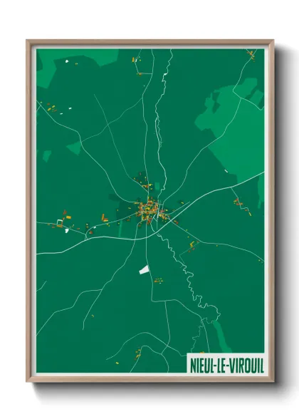 Une affiche de carte sur Nieul-le-Virouil