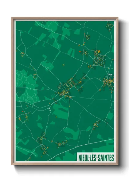 Une affiche de carte sur Nieul-lès-Saintes