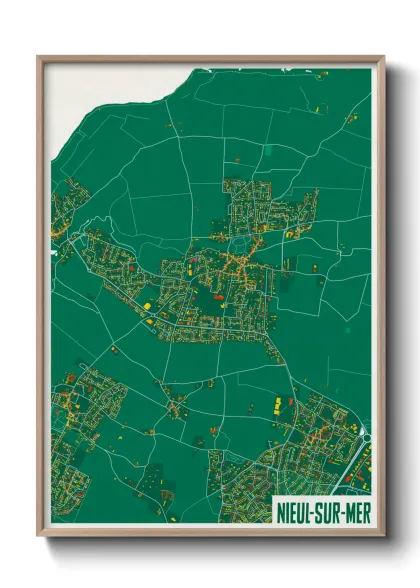 Une affiche de carte sur Nieul-sur-Mer