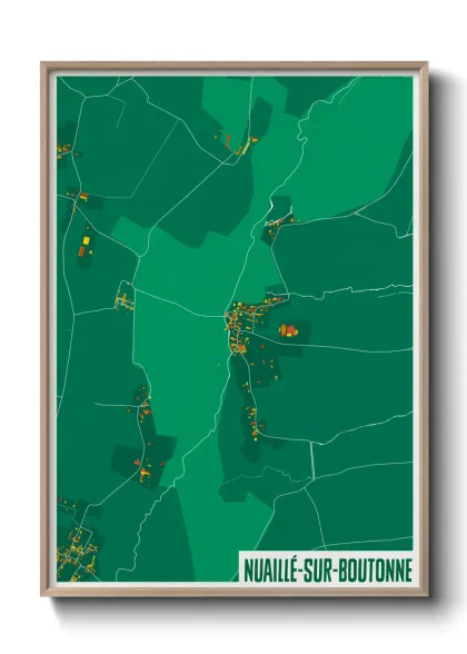Une affiche de carte sur Nuaillé-sur-Boutonne