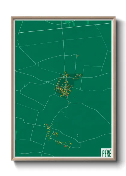 Une affiche de carte sur Péré