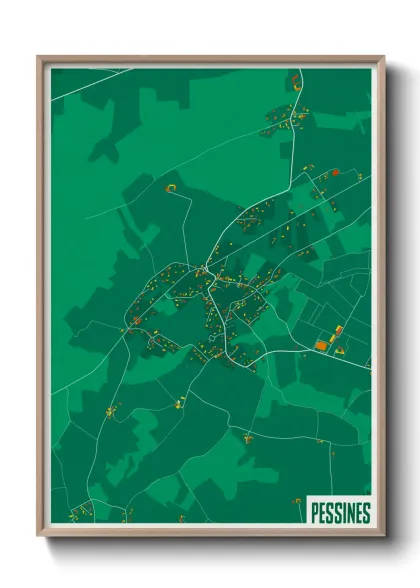 Une affiche de carte sur Pessines