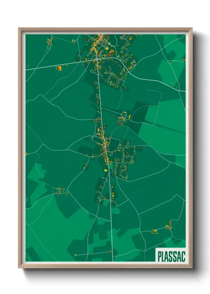 Une affiche de carte sur Plassac
