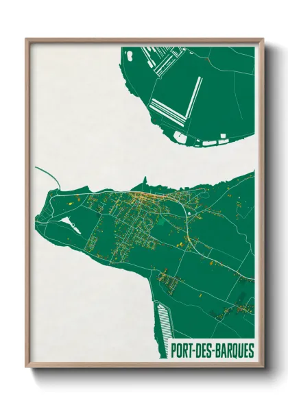 Une affiche de carte sur Port-des-Barques