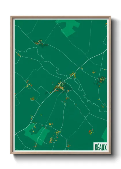 Une affiche de carte sur Réaux